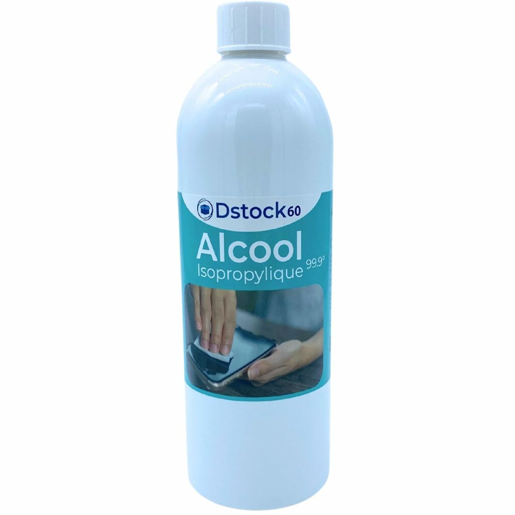 DSTOCK60 – Bouteille de 1 litre d’Alcool Isopropylique 99,9% extra pur , nettoyant et dégraissant