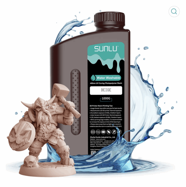SUNLU Standard 3D Résine LCD Beige 1000g Lavable à l'eau (Water-Wash)