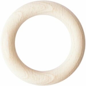 "Anneau de dentition en bois hêtre 7 cm pour bébé"