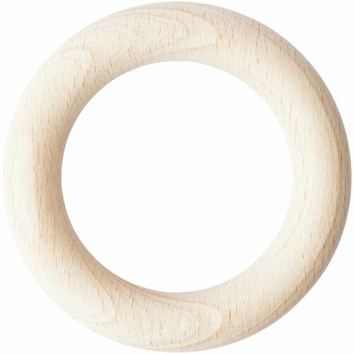 "Anneau de dentition en bois hêtre 7 cm pour bébé"