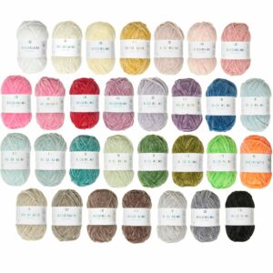 Pelote de fil chenille RICORUMI NILLI NILLI 25g polyester ultra-moelleux. Idéal pour amigurumi et doudou bébé Oeko-Tex