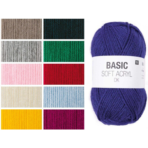 Pelote de fil acrylique Rico Design DK, coloris au choix