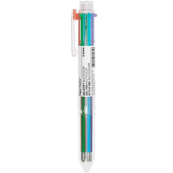 Stylo gel multicolore 6 couleurs Paper Poetry Rico Design 0,8 mm