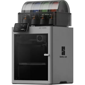 Imprimante 3D bambulab P2S combo en caisson avec 4 couleurs vue de coté